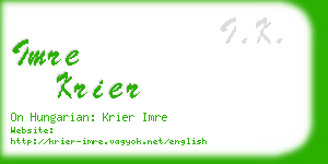 imre krier business card